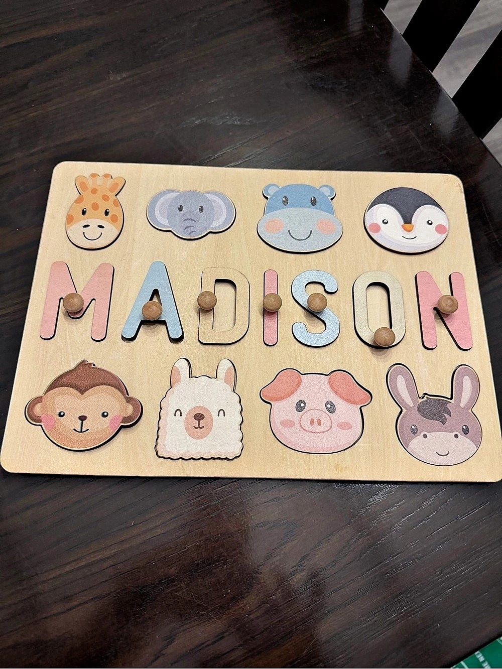 Wooden Animal Alphabet Puzzle “Madison”
